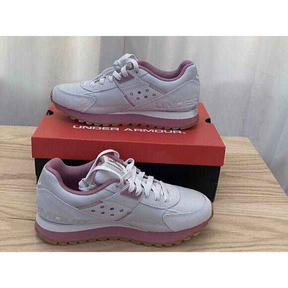 Under Armour Women’s Essential Runner Shoes Size 7 White Clay Pink Elixir - Picture 3 of 7